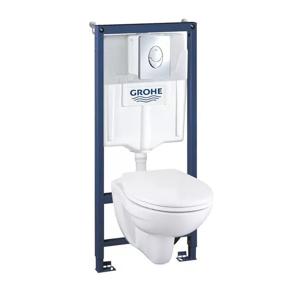 Obiecte Sanitare - Set rezervor WC Grohe Solido Perfect 4 in 1 si clapeta crom Skate Air plus vas WC cu capac softclose
