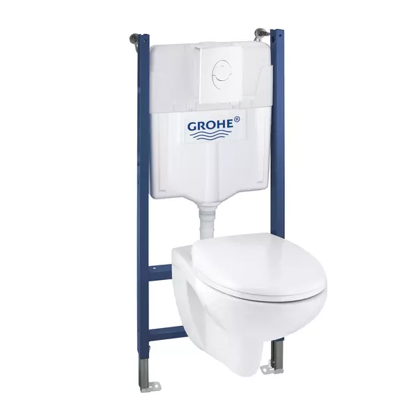 Set rezervor WC Grohe Solido 2 in 1 si clapeta alba Skate Air plus vas WC cu capac softclose [1]