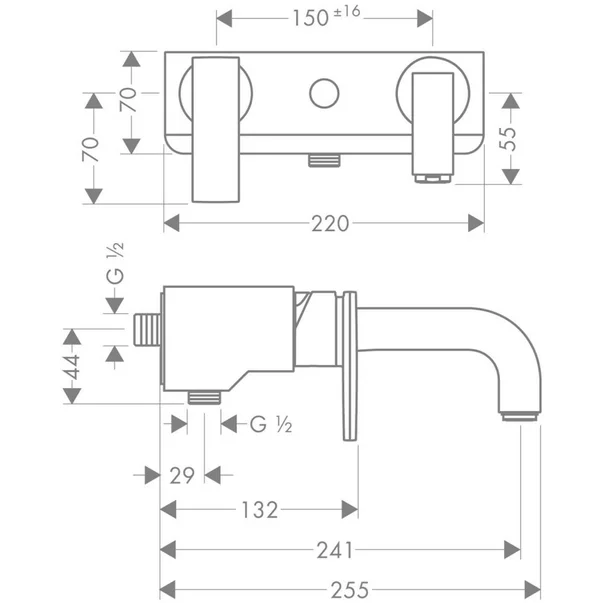 Baterie cada monocomanda Hansgrohe Axor Citterio cu maner [2]