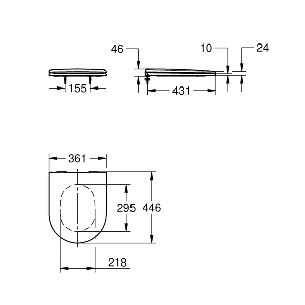 Capac WC softclose Grohe Essence alb [5]