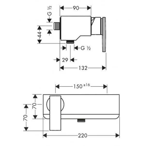 Baterie dus monocomanda Hansgrohe Axor Citterio [2]