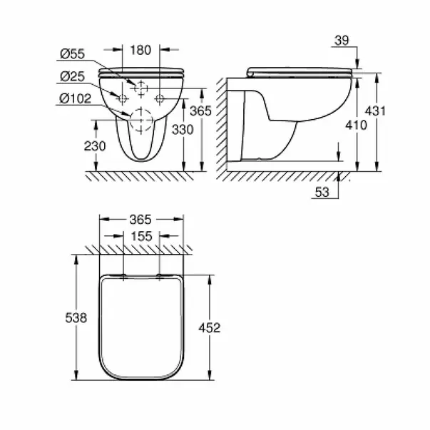 Set vas WC suspendat Grohe Start Edge rimless alb cu capac softclose [2]