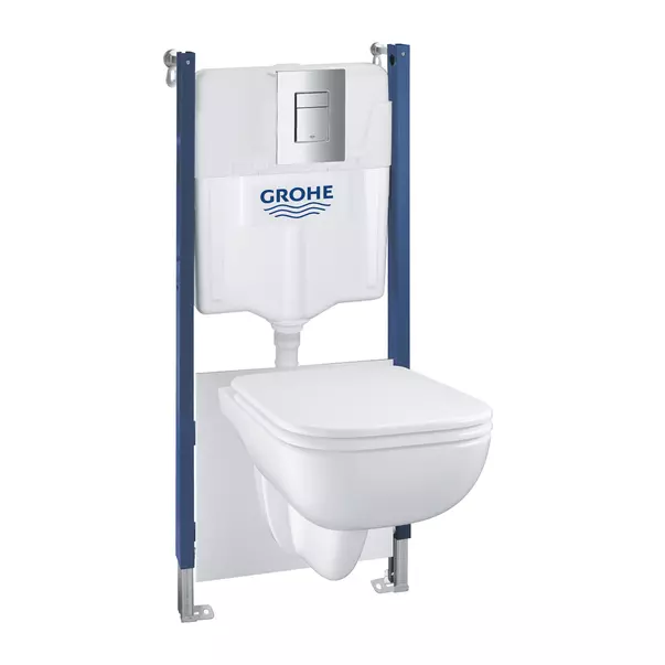 Set vas WC suspendat Grohe Solido 5 in 1 rezervor incastrat cu clapeta crom Even si capac Start Edge [1]