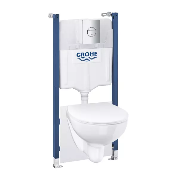Set rezervor WC Grohe Solido 6 in 1 si clapeta crom Sail plus vas WC Bau Ceramic cu capac slim softclose [1]