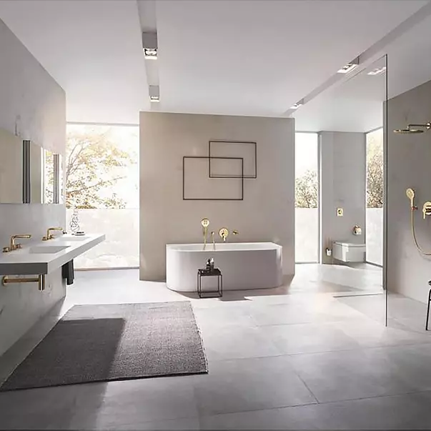 Suport hartie igienica cu aparatoare Grohe Essentials auriu lucios Cool Sunrise [2]