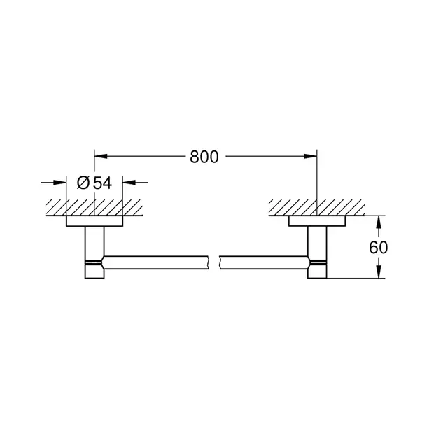 Bara portprosop Grohe Essentials 80 cm crom periat Supersteel [3]