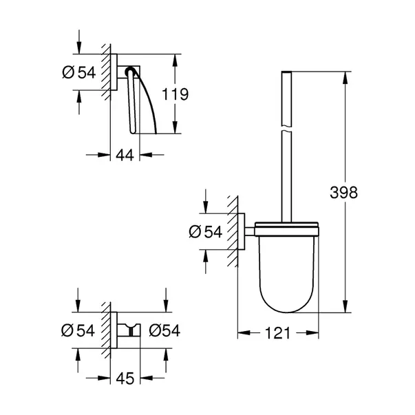 Set accesorii Grohe Essentials City 3 in 1 crom periat Supersteel [2]