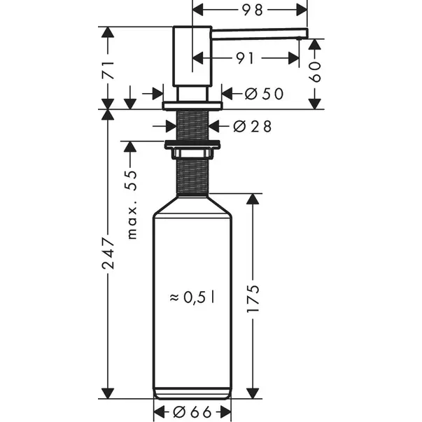 Dozator detergent gri periat Hansgrohe A41 [2]