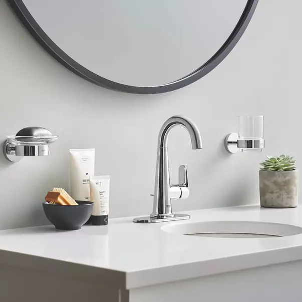 Accesorii lavoar - Suport periute de dinti Grohe Essentials crom lucios - sticla transparenta