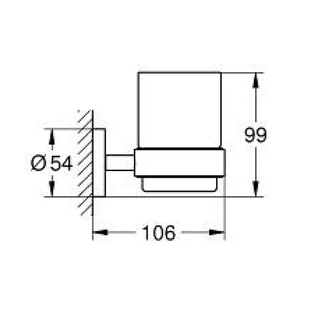 Suport periute de dinti Grohe Essentials crom lucios - sticla transparenta [3]