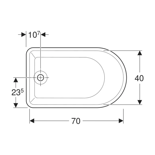 Cada asimetrica pentru copii Geberit Bambini alb 77x47 cm [2]