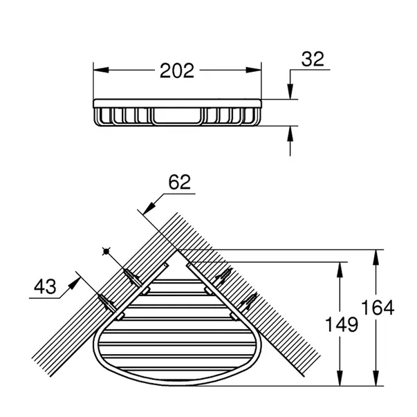 Etajera dus de colt Grohe BauCosmopolitan finisaj crom lucios [2]