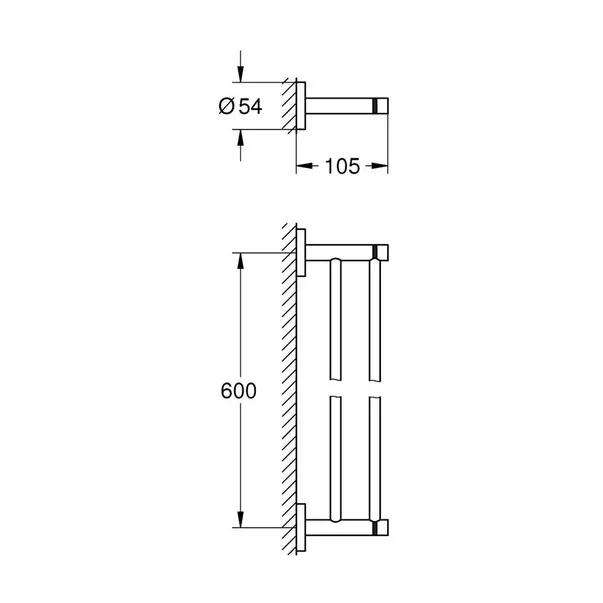 Bara dubla portprosop Grohe Essentials 60 cm auriu lucios Cool Sunrise [2]