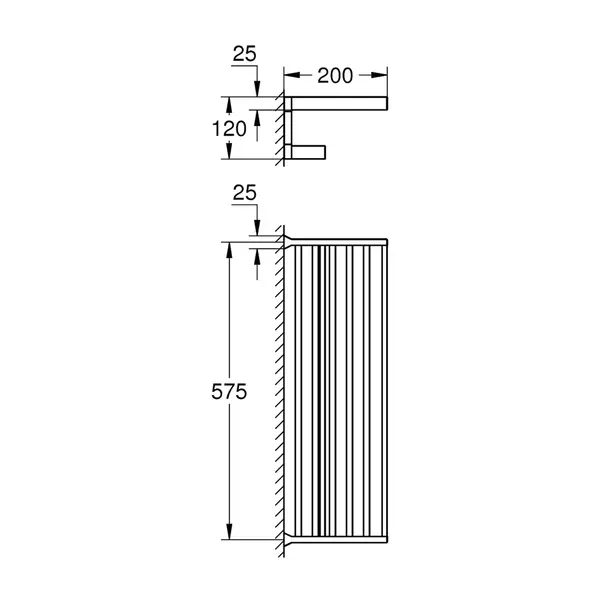 Bara portprosop cu suport Grohe Selection Cube 58 cm crom lucios [3]