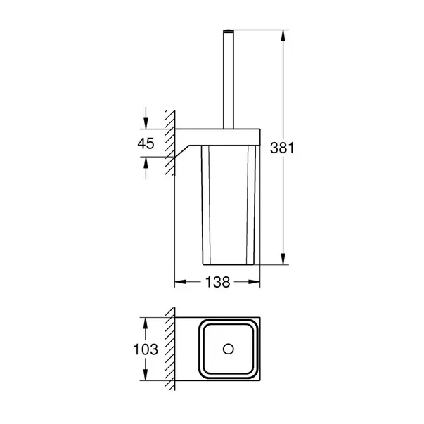 Perie WC Grohe Selection Cube crom lucios [3]