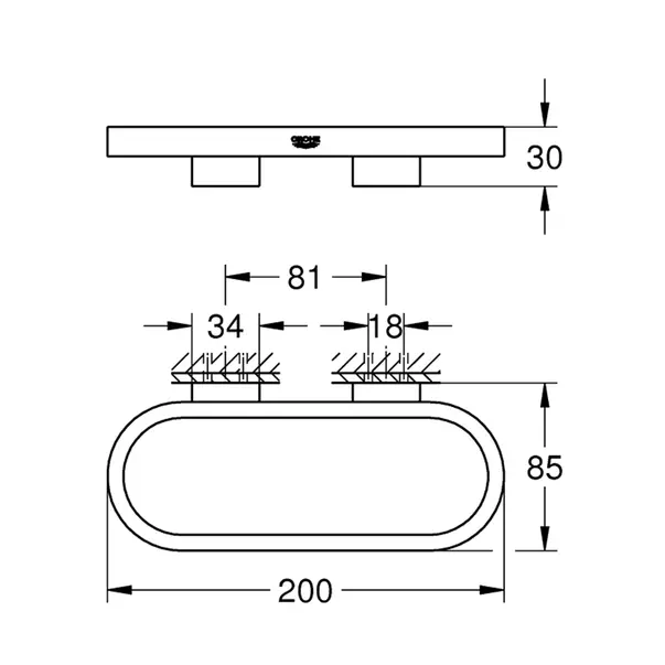 Inel portprosop Grohe Selection multifunctional antracit lucios Hard Graphite [2]