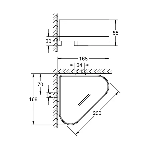 Etajera dus de colt Grohe Selection antracit lucios Hard Graphite [3]