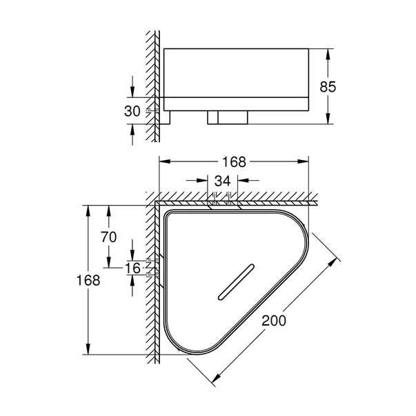 Etajera dus de colt Grohe Selection antracit periat Hard Graphite [3]
