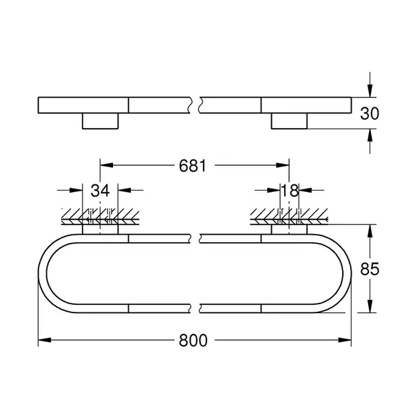 Inel portprosop Grohe Selection 80 cm antracit periat Hard Graphite [3]