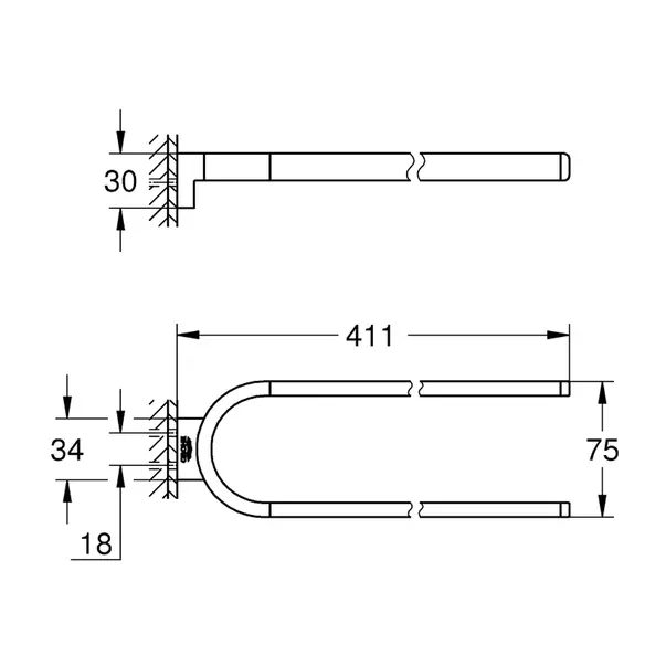 Bara dubla portprosop Grohe Selection 41 cm antracit periat Hard Graphite [3]