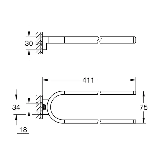 Bara dubla portprosop Grohe Selection 41 cm auriu periat Cool Sunrise [3]