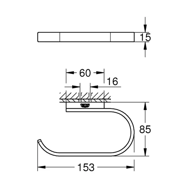 Suport hartie igienica Grohe Selection antracit lucios Hard Graphite [3]