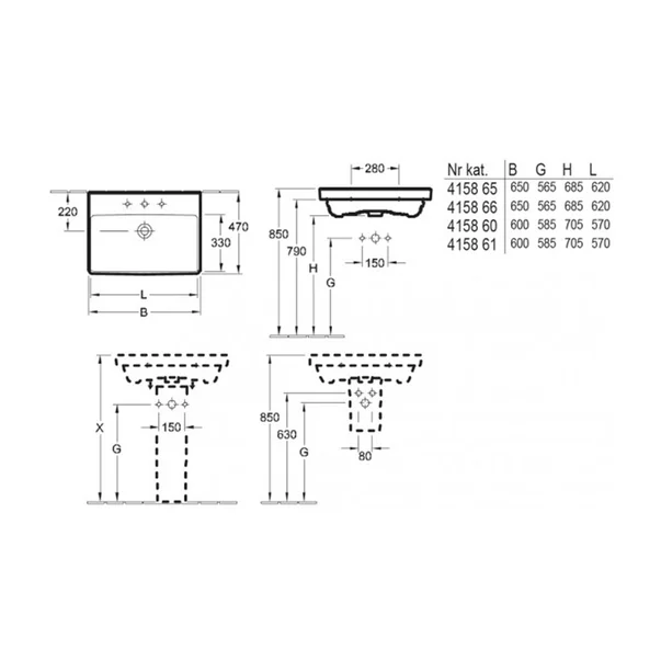 Lavoar suspendat Villeroy&Boch Avento 65 cm alb [2]