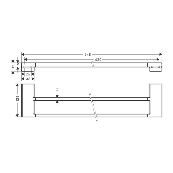 Bara dubla portprosop Hansgrohe AddStoris negru - crom periat [2]
