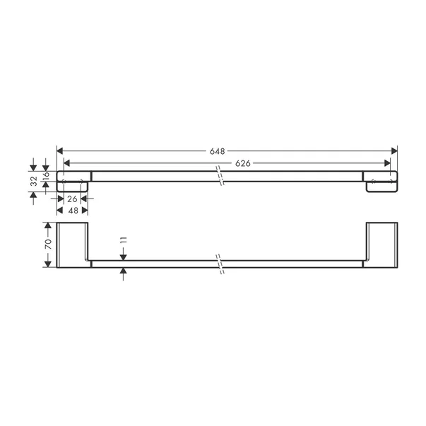 Bara portprosop Hansgrohe AddStoris negru - crom periat [3]