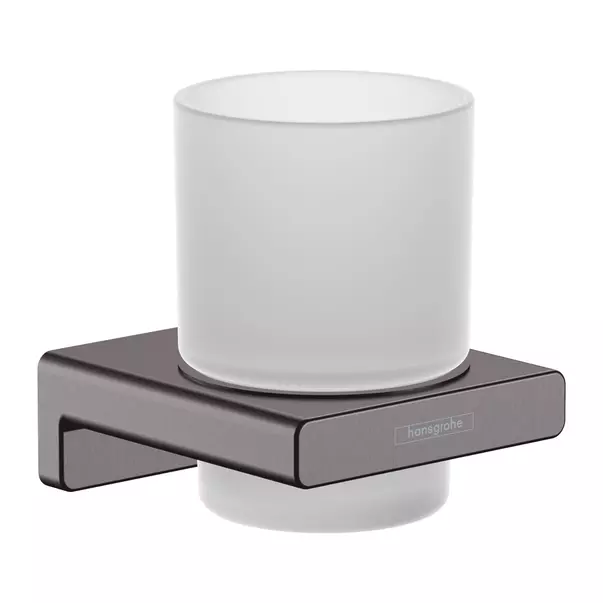 Accesorii lavoar - Suport periute de dinti Hansgrohe AddStoris negru - crom periat