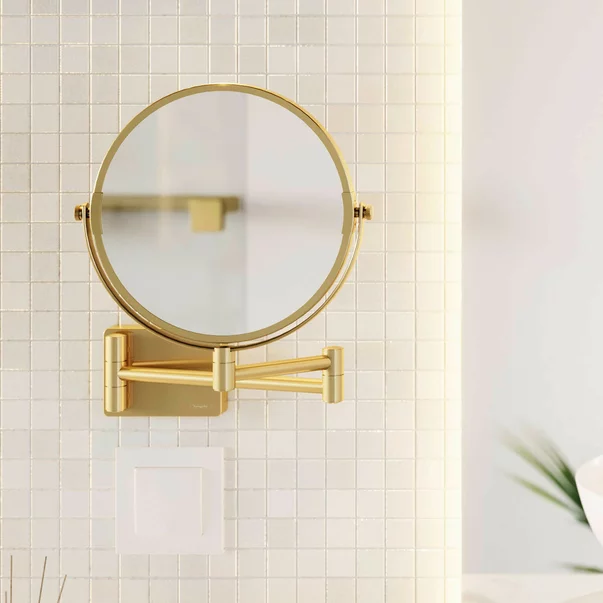 Oglinda pentru barbierit auriu Hansgrohe AddStoris [3]