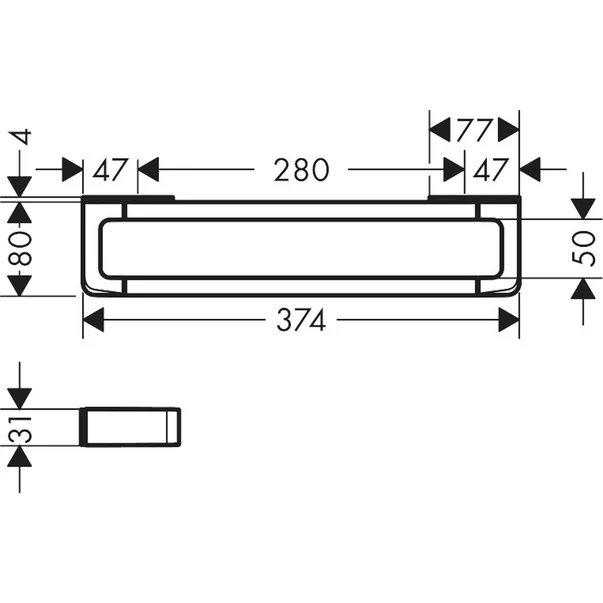 Suport portprosop Hansgrohe Axor UniversalSoftsquare 30 cm [2]