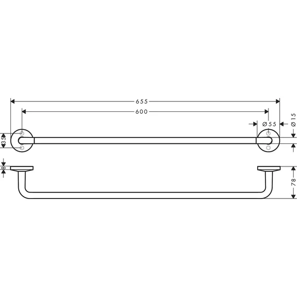 Suport portprosop Hansgrohe Axor UniversalCircular 60 cm [2]