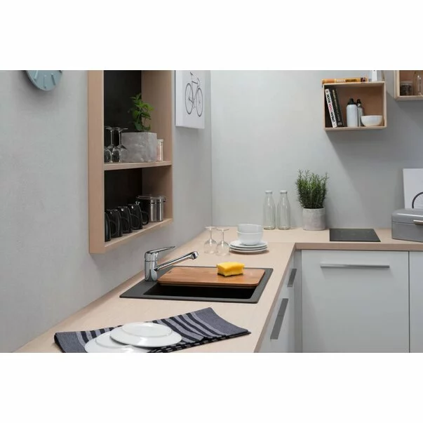 Chiuveta compozit Hansgrohe S51 SilicaTec gri piatra 56x51 cm [3]