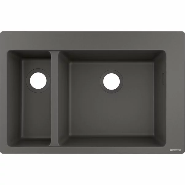 Bucatarie - Chiuveta compozit Hansgrohe S51 SilicaTec gri piatra 77x51 cm 2 cuve