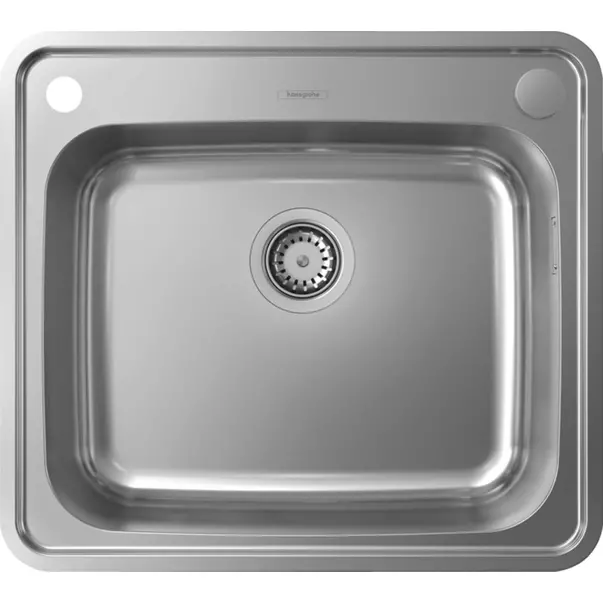 Chiuvete Inox - Chiuveta bucatarie Hansgrohe S41 inox 58x52 cm cu orificiu buton