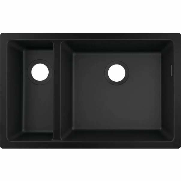 Bucatarie - Chiuveta compozit Hansgrohe S51 SilicaTec negru grafit 71x45 cm 2 cuve