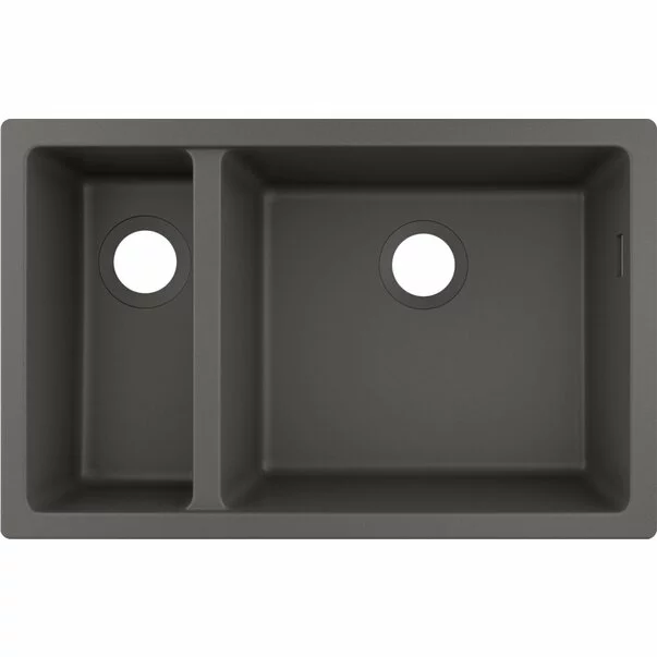 Bucatarie - Chiuveta compozit Hansgrohe S51 SilicaTec gri piatra 71x45 cm 2 cuve