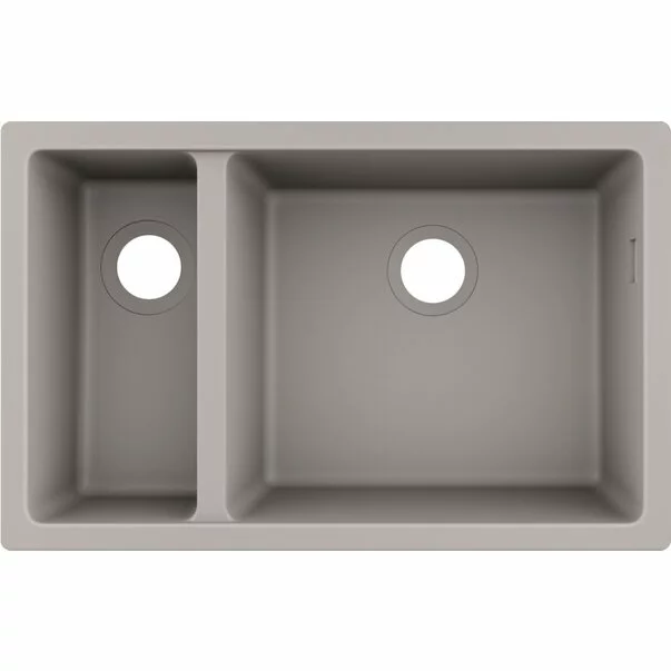 Bucatarie - Chiuveta compozit Hansgrohe S51 SilicaTec gri beton 71x45 cm 2 cuve