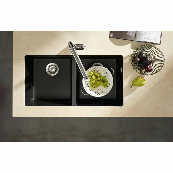 Chiuveta compozit Hansgrohe S51 SilicaTec negru grafit 82x45 cm [2]