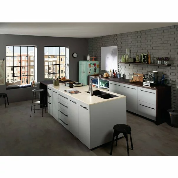 Chiuveta compozit Hansgrohe S51 SilicaTec gri beton 82x45 cm [4]
