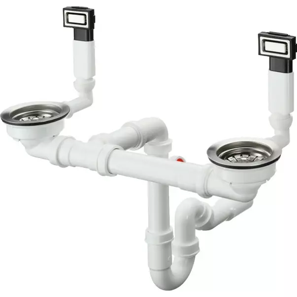 Bucatarie - Sifon manual Hansgrohe D15-10 pentru chiuveta cu doua cuve