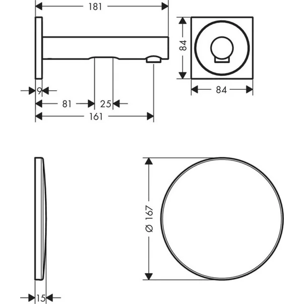 Baterie lavoar cu senzor incastrata Hansgrohe Axor Uno 16.1 cm [2]