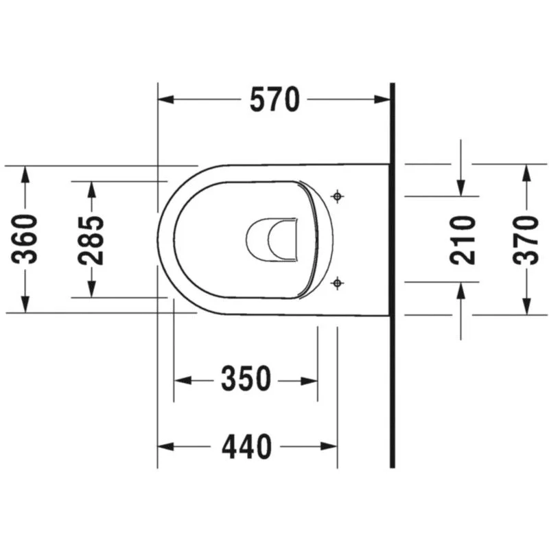 Set Vas WC suspendat cu capac soft close Duravit ME by Starck Rimless 37x57 cm evacuare orizontala [11]