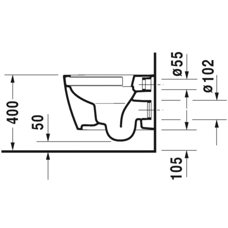 Set Vas WC suspendat cu capac soft close Duravit ME by Starck Rimless 37x48 cm evacuare orizontala [9]