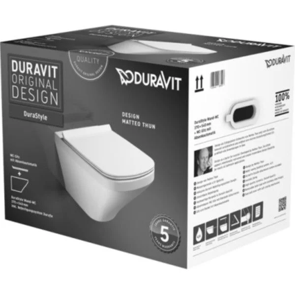 Set Vas WC suspendat cu capac Duravit Durastyle 37x54 cm evacuare orizontala Obiecte Sanitare - Set Vas WC suspendat cu capac Duravit Durastyle 37x54 cm evacuare orizontala