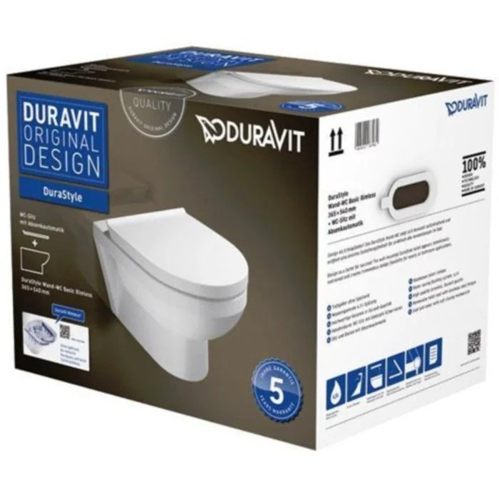 Set Vas WC suspendat cu capac soft close Duravit Durastyle Rimless 37x54 cm evacuare orizontala [2]