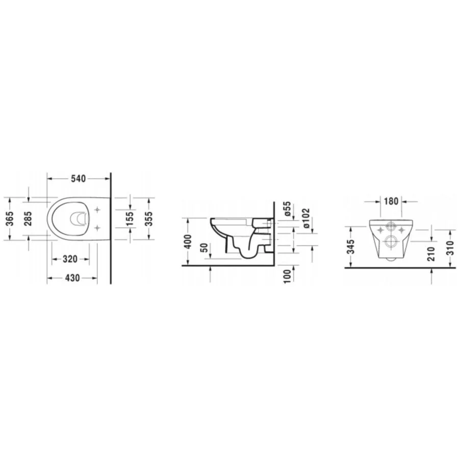 Set Vas WC suspendat cu capac soft close Duravit Durastyle Rimless 37x54 cm evacuare orizontala [7]