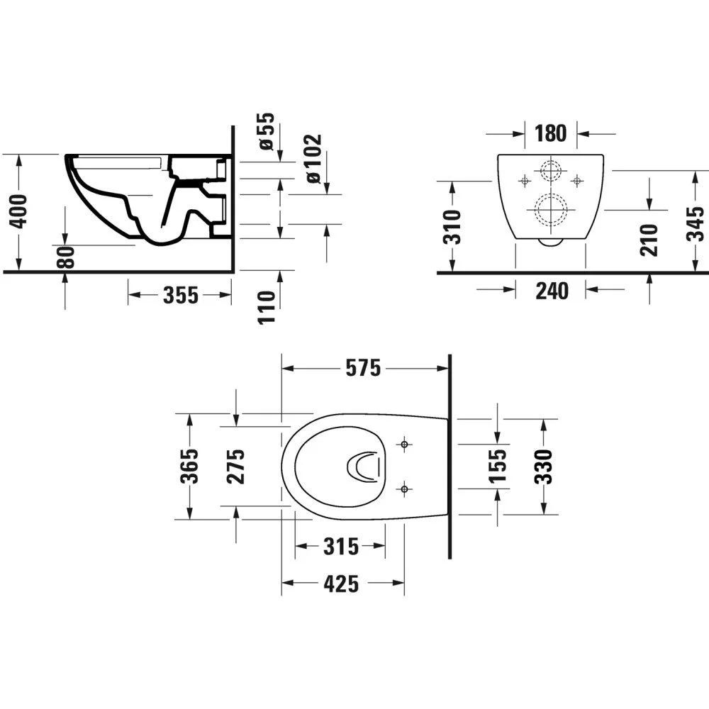 Set Vas WC suspendat cu capac soft close Duravit Architec Rimless 37x58 cm evacuare orizontala [4]