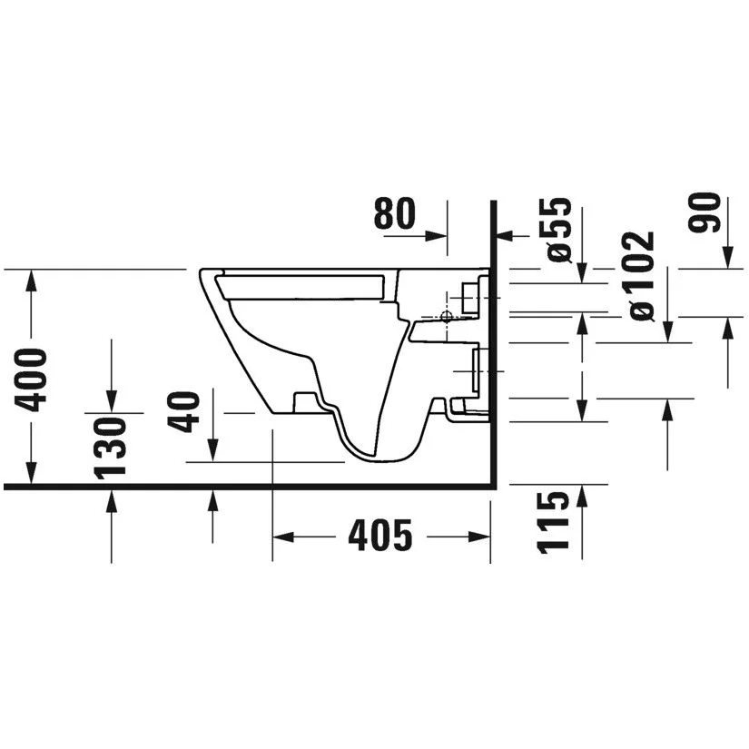 Set Vas WC suspendat cu capac soft close Duravit D-Neo Rimless 36x54 cm evacuare orizontala [5]